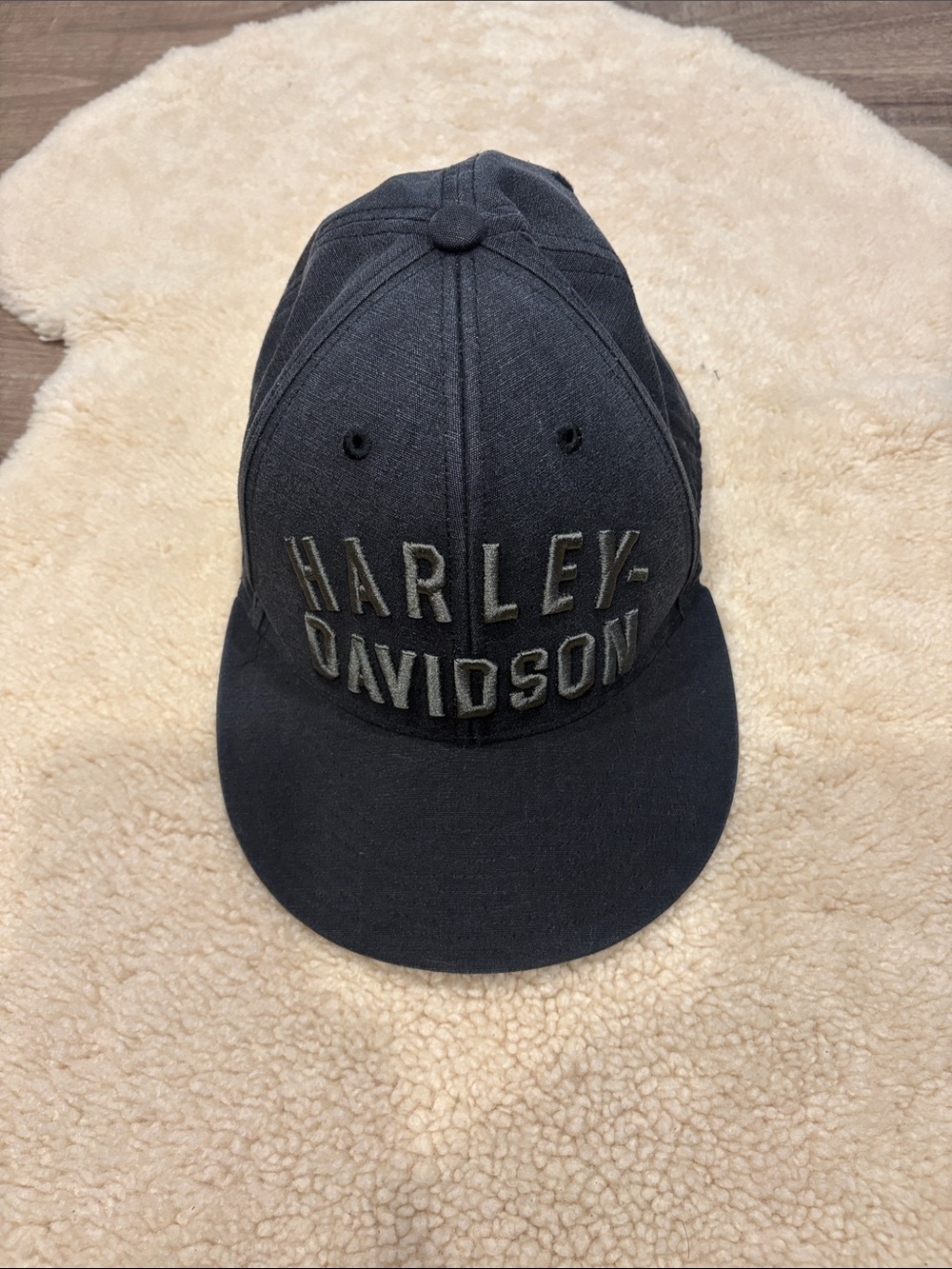 Harley-Davidson Black Raised Lettering Snapback Cap